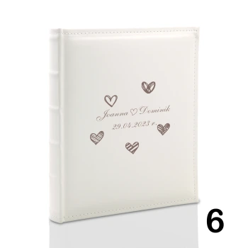 Album ślubny, wklejany, 60 kremowych stron, personalizowany, 12 wzorów